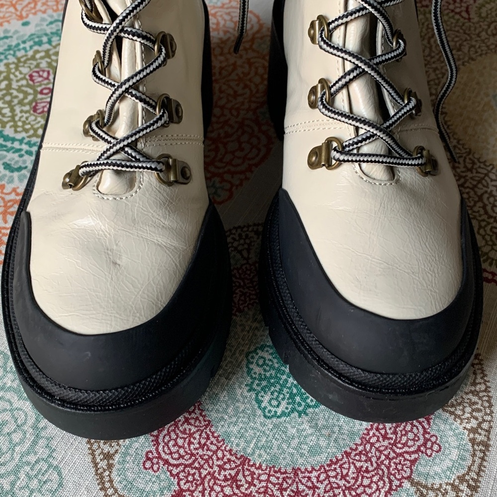 Michael By Michael Shannon NATACHA Faux Leather Platform Moto Combat Boots 8.5 - Picture 4 of 16